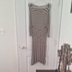 Beige by eci Long Sleeve Striped Dress